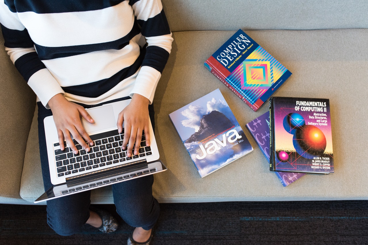 A woman learning to code in Toronto