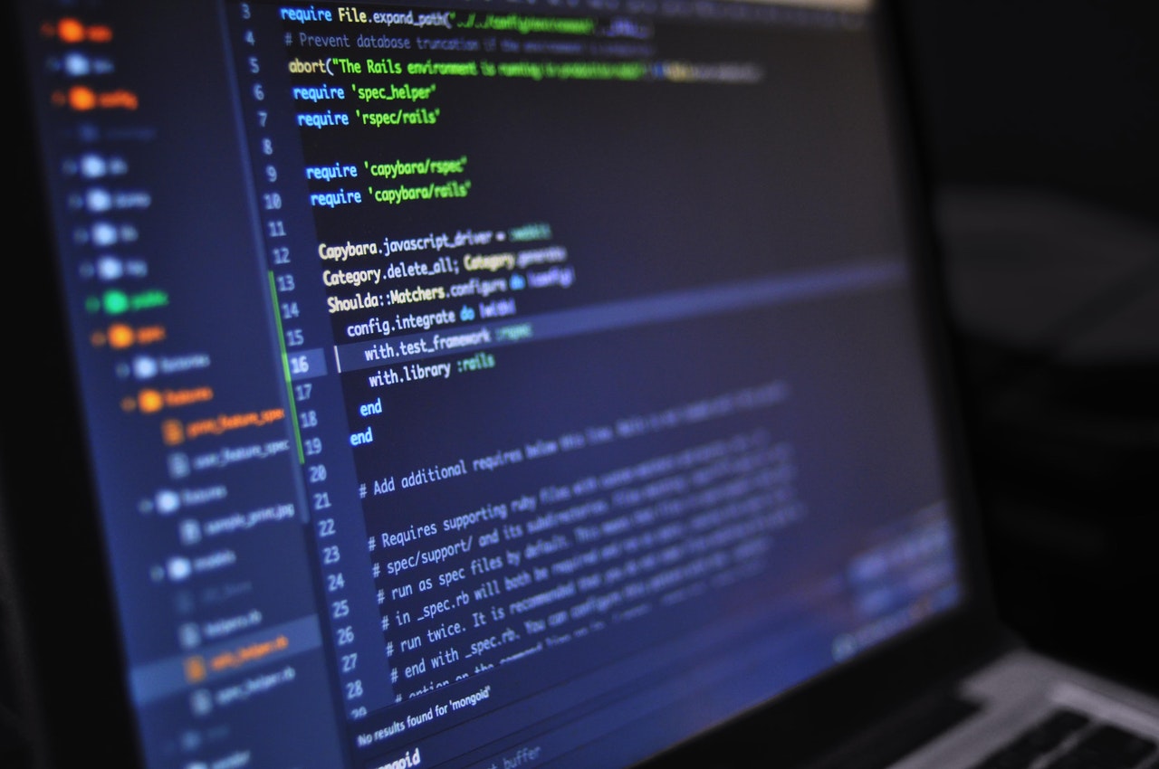 Close up of a screen showing coding for mobile app development Toronto