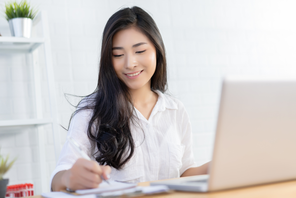 Young woman applying for private college in Toronto.