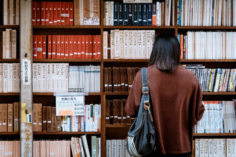 Student going to the library in preparation for an exam