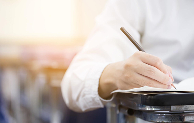 Closeup of someone taking an exam