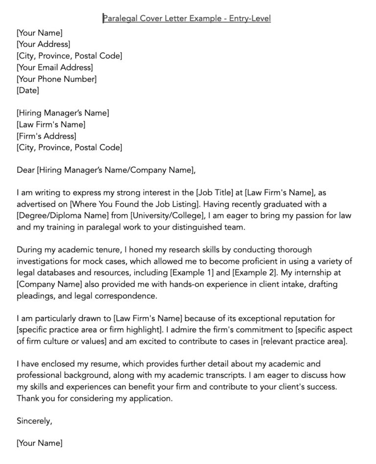 How to Create Effective Cover Letters for Paralegals: Free Tips ...